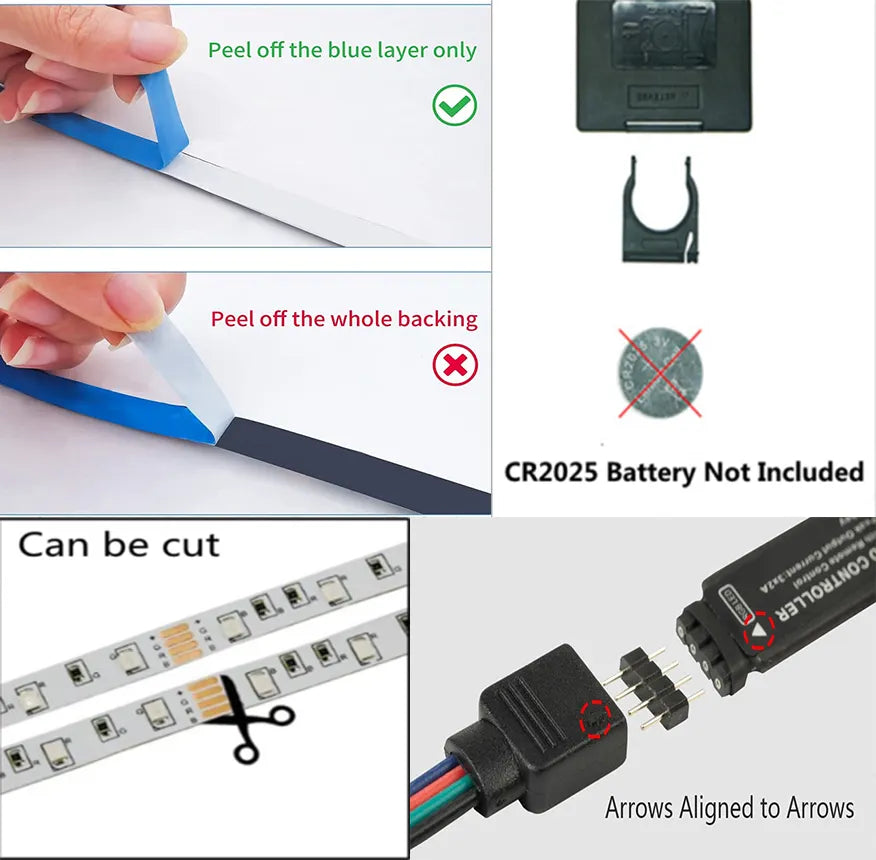 LED Bluetooth Light Strip Remote & App Control