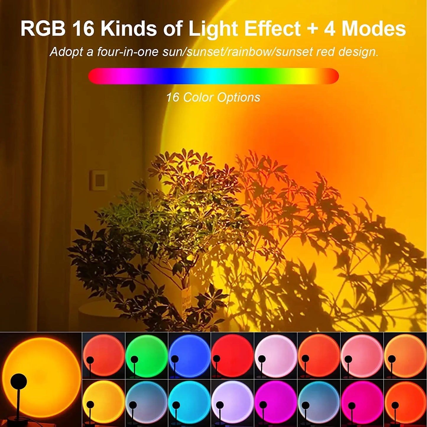 Sunset Lamp Projector Led Lights for Room Decor Night Light Kids