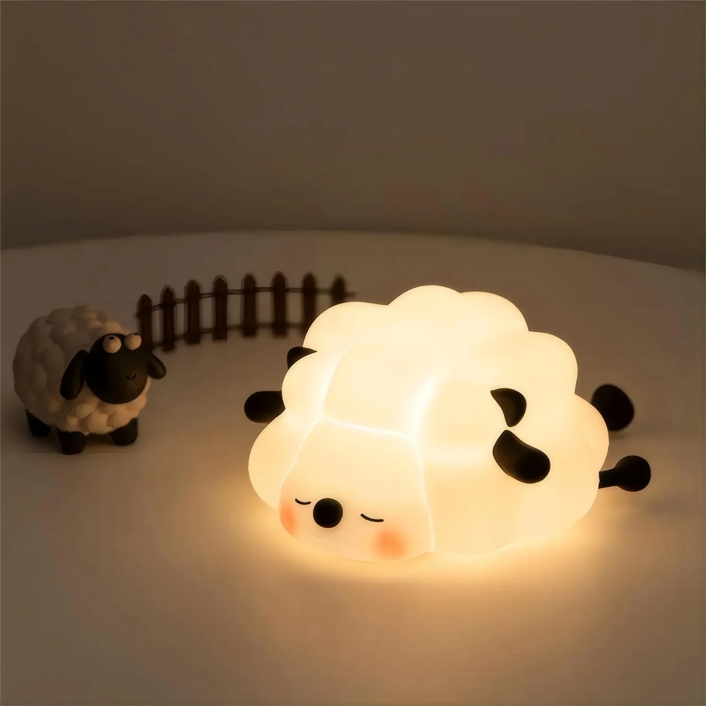 ouch Sensor RGB LED Rabbit Night Light - 16 Colors, USB Rechargeable Silicone Bunny Lamp, Ideal for Children, Baby