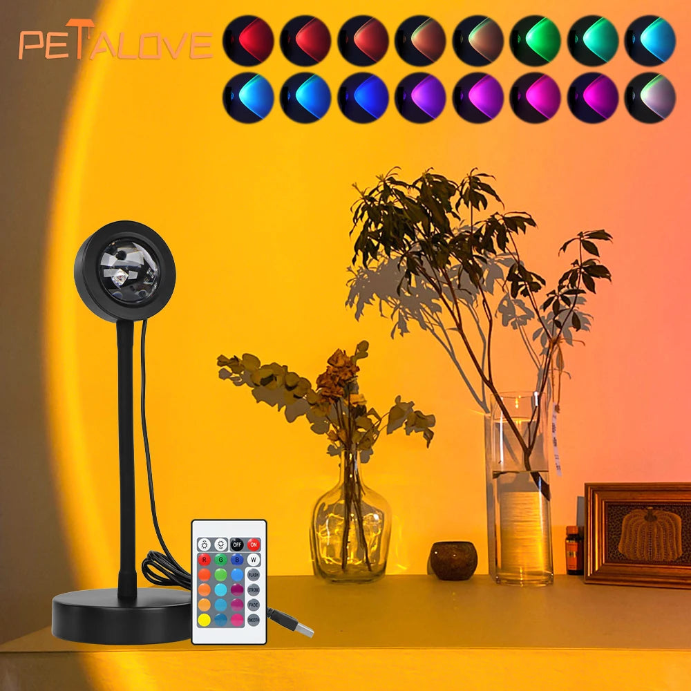 Sunset Lamp Projector Led Lights for Room Decor Night Light Kids