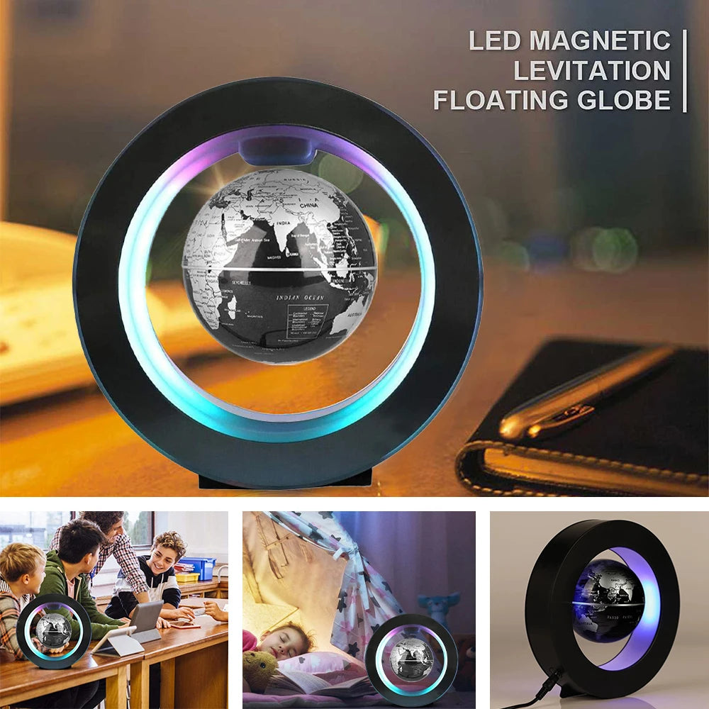 Magnetic Levitating Globe with LED Light - Rotating Earth Floating Lamp, Novelty Bedside Decor, Perfect Gift for Any Occasion