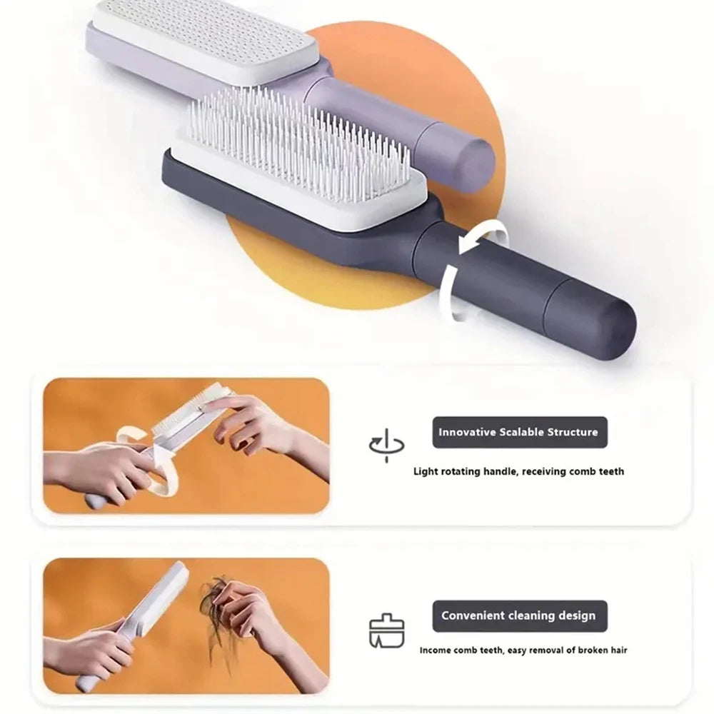 Self-Cleaning Scalp Massage Comb Hair Comb